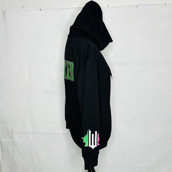 Wicked Movie Hoodie Sweatshirt Womens Sz S Full Zip Embroidery Black NWOT - Picture 8 of 9